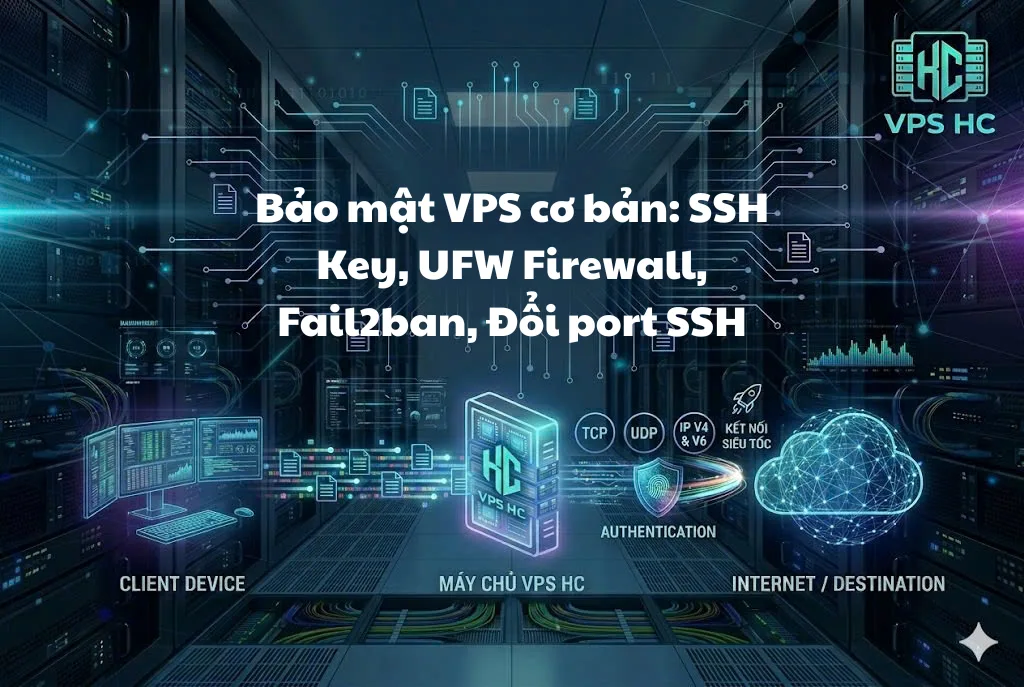 Bảo mật VPS cơ bản: SSH Key, UFW Firewall, Fail2ban, Đổi port SSH