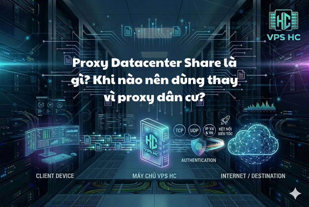 Proxy Datacenter Share là gì ? Khi nào nên dùng thay vì proxy dân cư ?