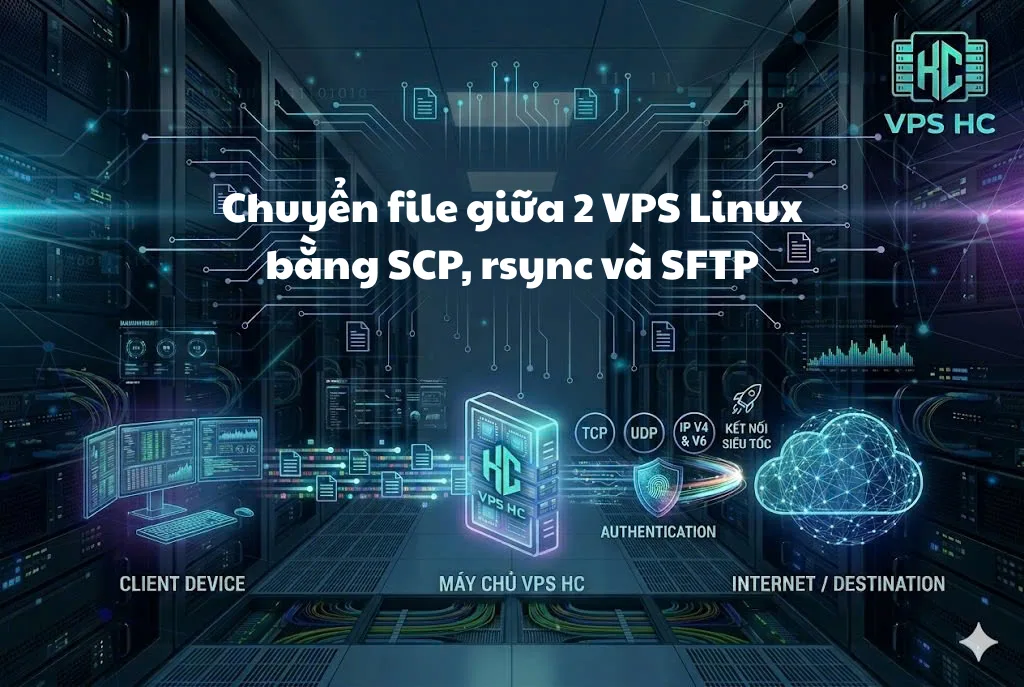 Chuyển file giữa 2 VPS Linux bằng SCP, rsync và SFTP