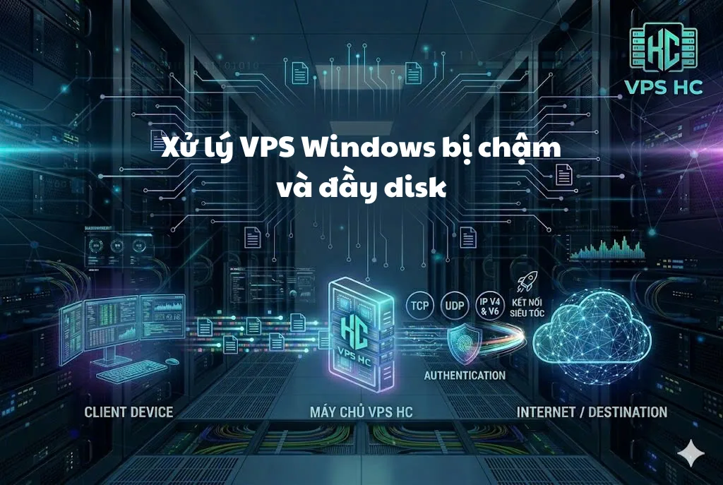 Xử lý VPS Windows bị chậm và đầy disk